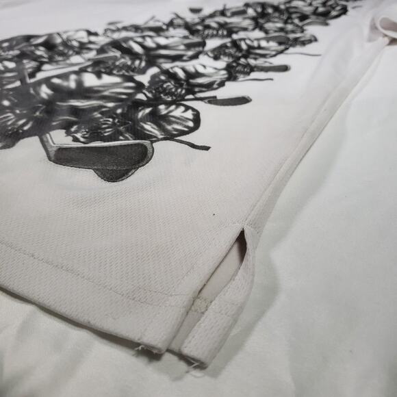 Tattoo Golf Polo Men Large Skull All Over Graphic Print Stretch Polo Shirt Skull - Picture 3 of 8